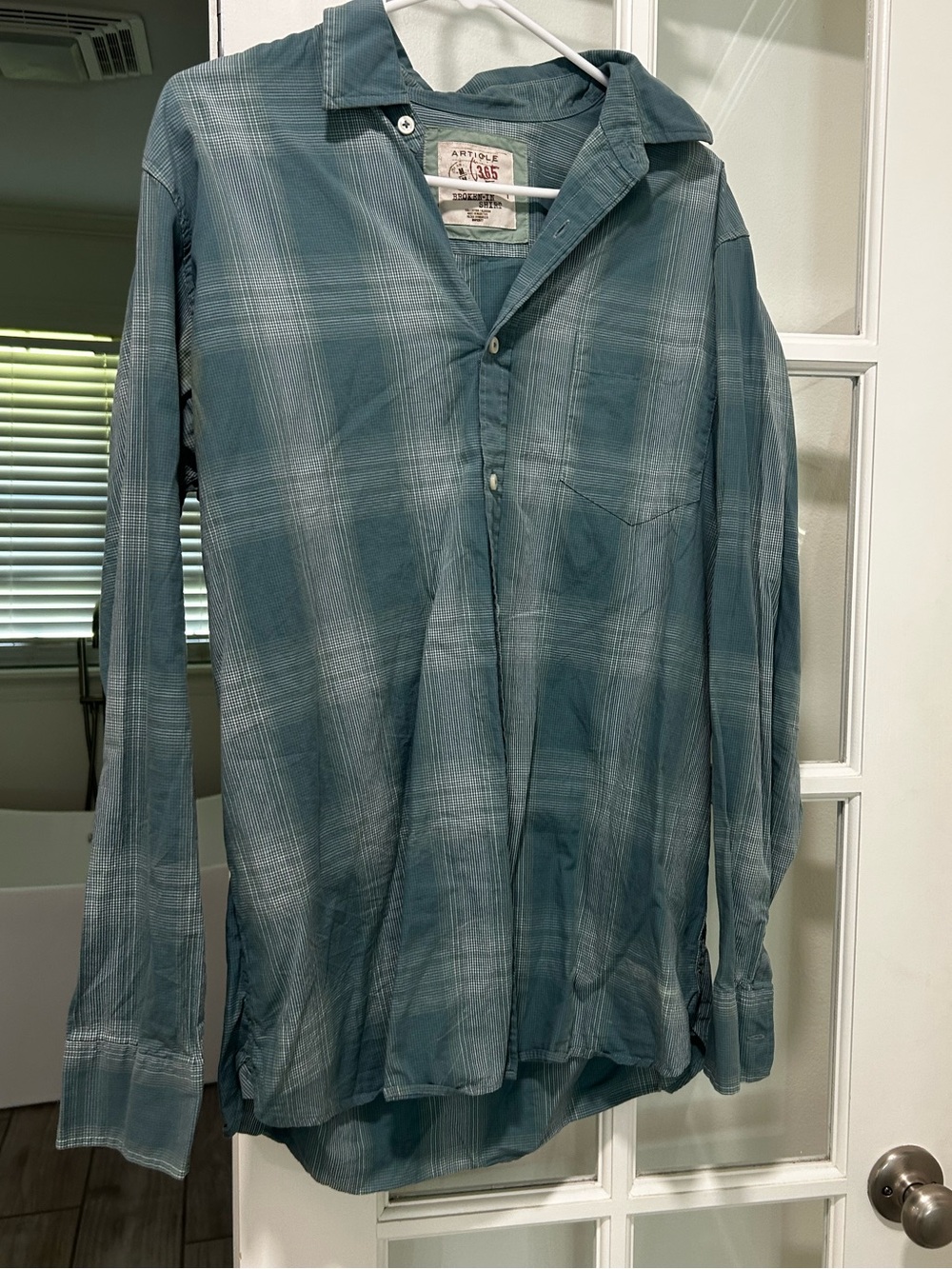 Article 365 Men's Teal Plaid Button-Down Shirt